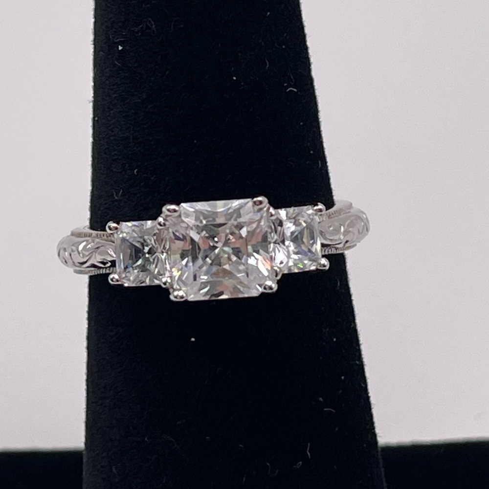 Tacori Platinum clad Sterling Silver engagement ring size 6